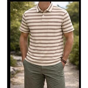 Patagonia Polo Shirt Men’s Striped Large Organic Cotton